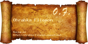 Ohrabka Filemon névjegykártya